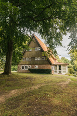 Fototapeta na wymiar old brick houses in German style