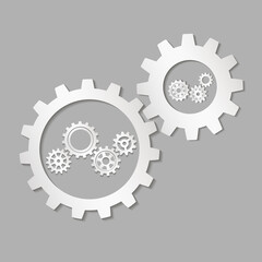 Metal gears. Factory gears vector icon. Mechanical gear. The image of the gear. Machine gear. Cogwheel gear