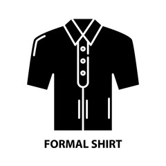 formal shirt icon, black vector sign with editable strokes, concept illustration