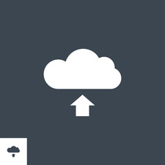 Cloud Storage related vector glyph icon. Isolated on black background. Vector illustration.
