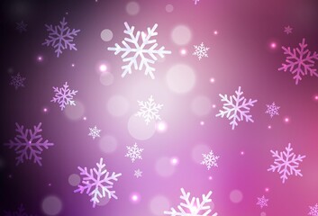 Dark Purple, Pink vector background in Xmas style.