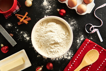 Christmas Baking Ingredients Flatlay