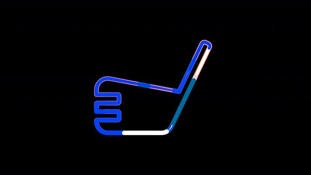 Circles gather in symbol golf club. After it crumbles in a line and moves to the camera. Alpha channel black