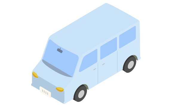 recommend clip art: アイソメトリック、薄い水色の乗用車