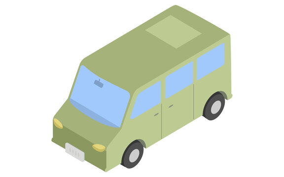 recommend clip art: アイソメトリック、淡い緑色の乗用車