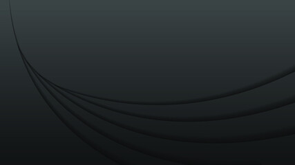 Black Abstract Paper Cut Background Vector Shadows 3D Smooth Objects Modern Design