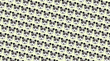 Panda pattern on light yellow background