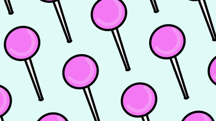 Lollipop pattern on blue background