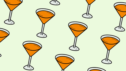 Cocktail glass pattern on light background