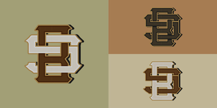 Vintage bs,sb,b,s monogram logo design