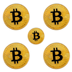 bitcoin cryptocurrency pattern on a white background