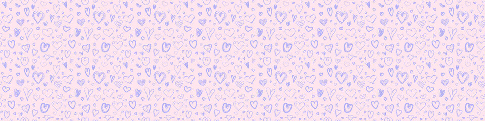 Holiday background with abstract hearts. Seamless light pattern. Valentine's day
