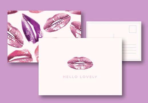 Lips Pattern Social Layout Set