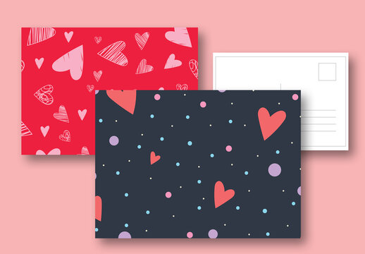 Hearts Pattern Social Layout Set