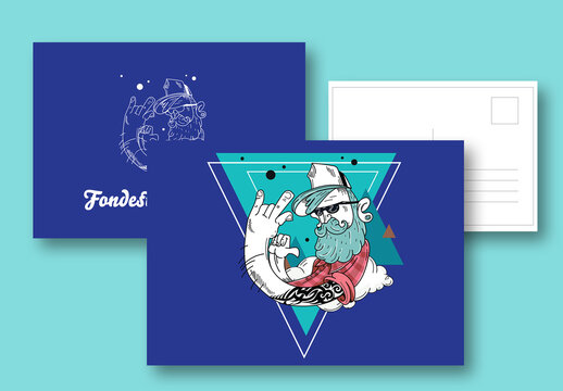 Hipster Postcard Layout Set