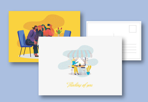 Friendship Postcard Layout Set