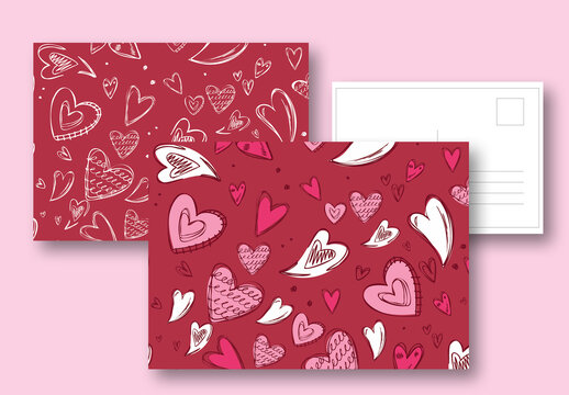Hearts Pattern Social Layout Set