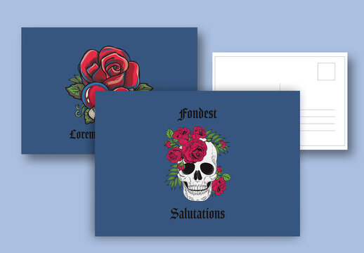 Rose Postcard Layout Set