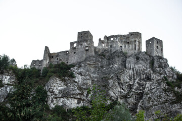 Fototapeta na wymiar Historic castle in central Europe - Slovakia. Strecno castle. Vacation on the Slovakia. 