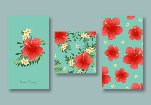 Floral Pattern Social Layout Set