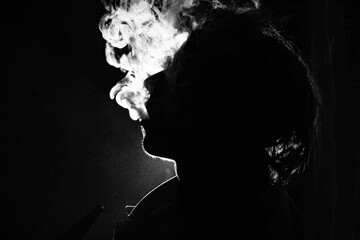 Cool hookah black and white photo
