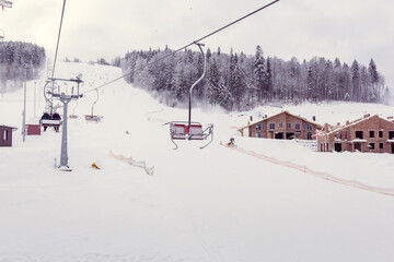 ski resort in winter