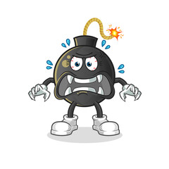 bomb monster vector. cartoon character