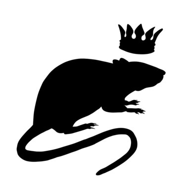 recommend clip art: Icon of rat silhouette. Black vector illustration of rodent