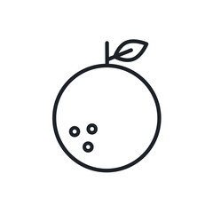 Orange icon. Vector linear icon, contour, shape, outline isolated on a white background. Thin line. Modern minimalistic design. Fruits.