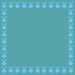 Happy Birthday greeting card blue rabbit for Boy three sides inside right and copy space