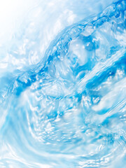 Fototapeta na wymiar Painterly, tranquil, and meditative blue flowing water background fade to white