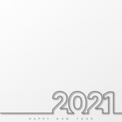 2021 New Year card with lined text. Vector