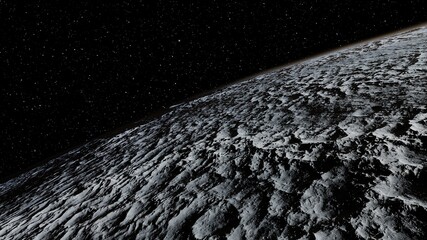 alien planet landscape, science fiction illustration, view from a beautiful planet, beautiful space background 3d render
