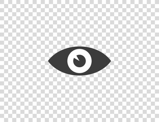 Watch, eye icon on transparent background. Vector illustration, flat.