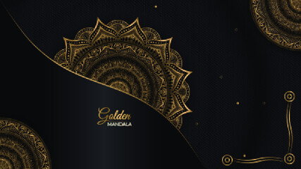 Abstract beautiful  golden mandala design background for greeting card, invitation and background many template
