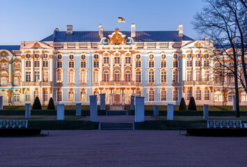 Catherine palace in Tsarskoe Selo (Pushkin) at sunset, Saint Petersburg, Russia