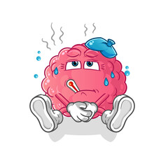 brain sick vector. cartoon character