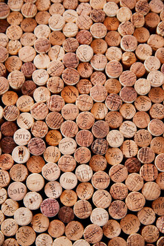 Stack of wine corks.