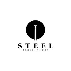 Steel logo vector illustration design, steel nail