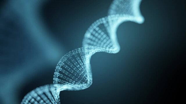 Abstract 3d DNA molecule. Medical science and chemistry biology. Gene cell background with copy space for text or logo. Concept of innovation technology design of genetics information.