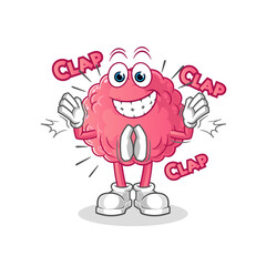 brain applause illustration. character vector