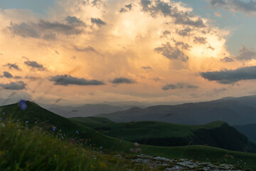 Mountain sunrise sea of ​​clouds