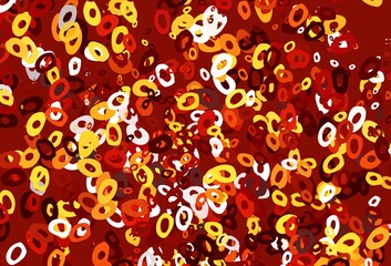 Light Red, Yellow vector background with bubbles.