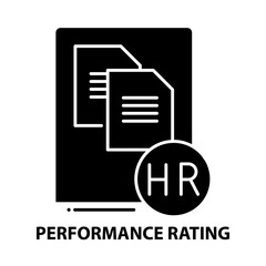 performance rating icon, black vector sign with editable strokes, concept illustration