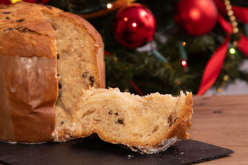typical christmas desserts and sweets, panettone