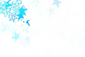 Light BLUE vector texture with beautiful stars.