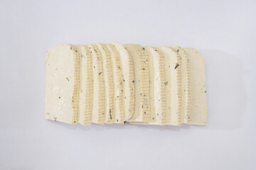 tofu cheese on white background