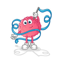 brain Rhythmic Gymnastics mascot. cartoon vector