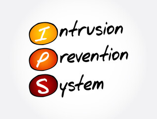 IPS - Intrusion Prevention System acronym, technology concept background
