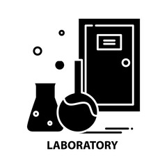 laboratory icon, black vector sign with editable strokes, concept illustration